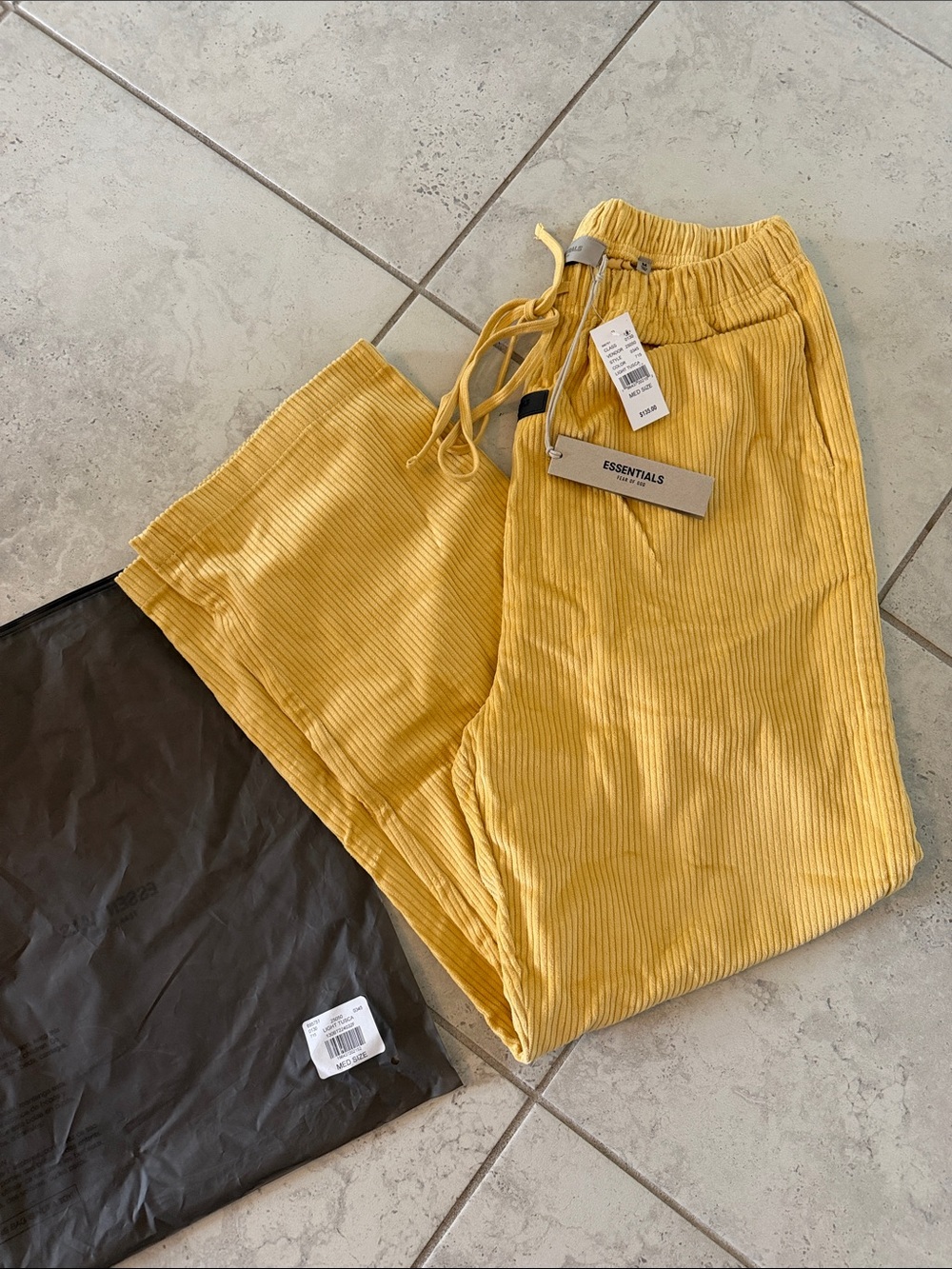 Essentials Men’s Corduroy Pants in Mustard Yellow